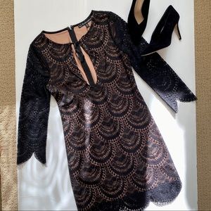 For Love & Lemons Black Lace Dress S
